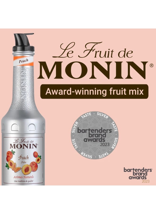 Monin Peach Fruit Mix Purée 1L – Sweet & Juicy Flavor for Cocktails, Smoothies, Desserts, and Teas - Image 2
